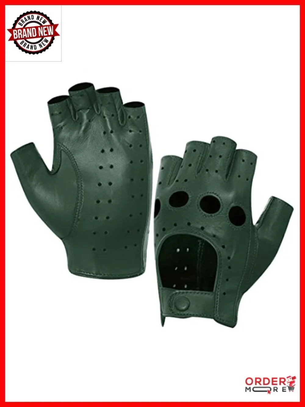 Women Fingerless Driving Gloves Lambskin Leather